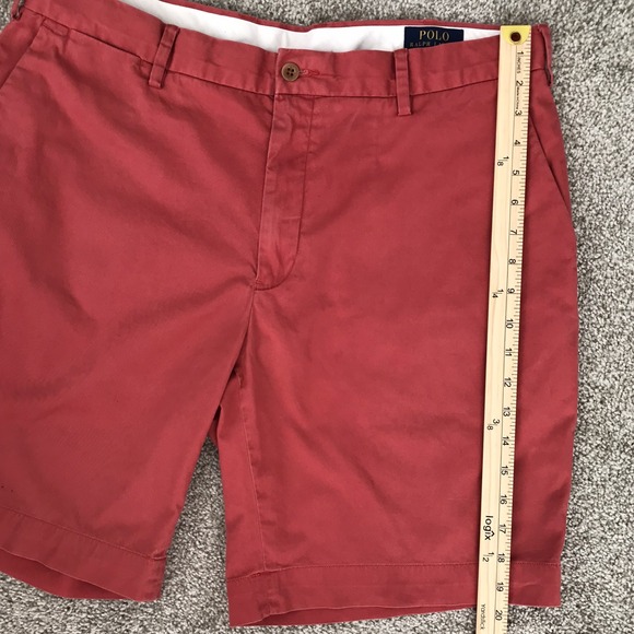 Polo Ralph Lauren Shorts Mens Size 36 Salmon Pink Golf Chino Stretch Classic Fit - Picture 10 of 13